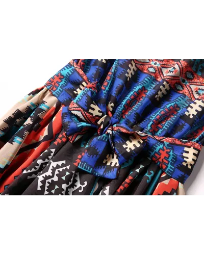 Rochie lunga cu imprimeu etnic