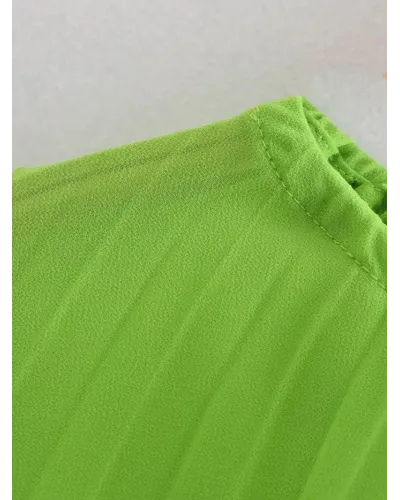 Bluza verde crud cu pliseuri