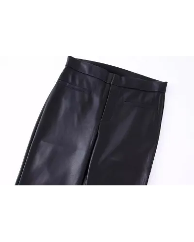 Pantaloni negri din piele ecologica