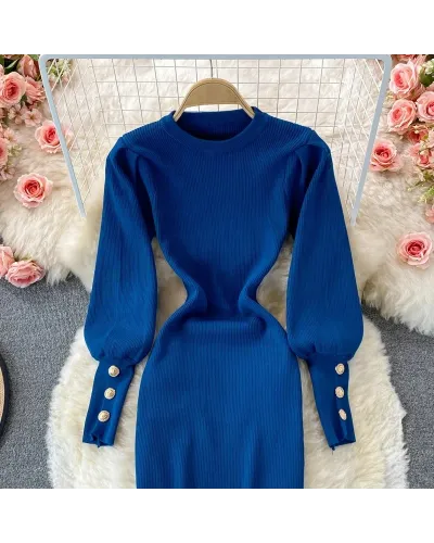 Rochie tricotata albastra