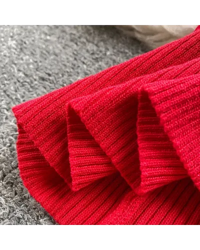Rochie rosu coraille tricotata