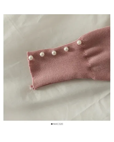 Pulover roz cu fundita