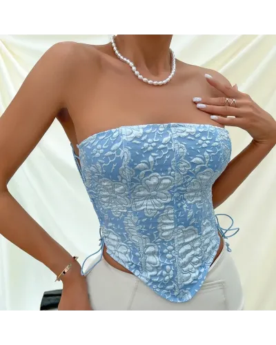 Top corset bleu