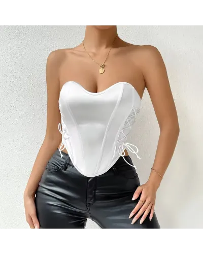 Top corset alb